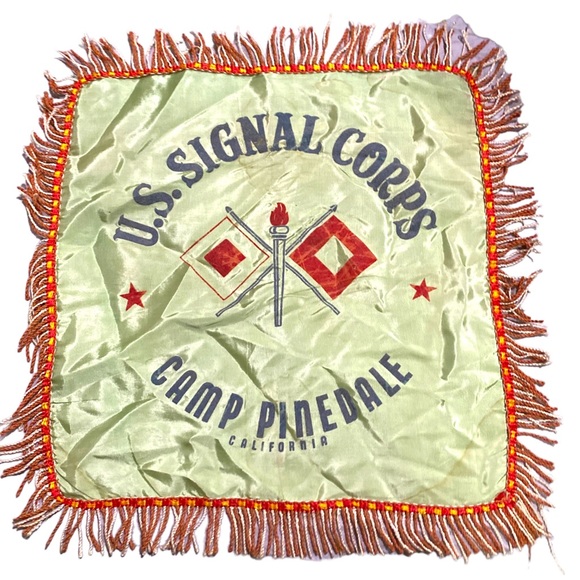 Vintage U.S. Army Signal Corps Camp Pinedale California Pillow Case Sham - Picture 3 of 13